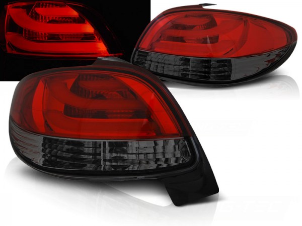 LED Rückleuchten für Peugeot 206 Bj. 98-06 Rot/Smoke