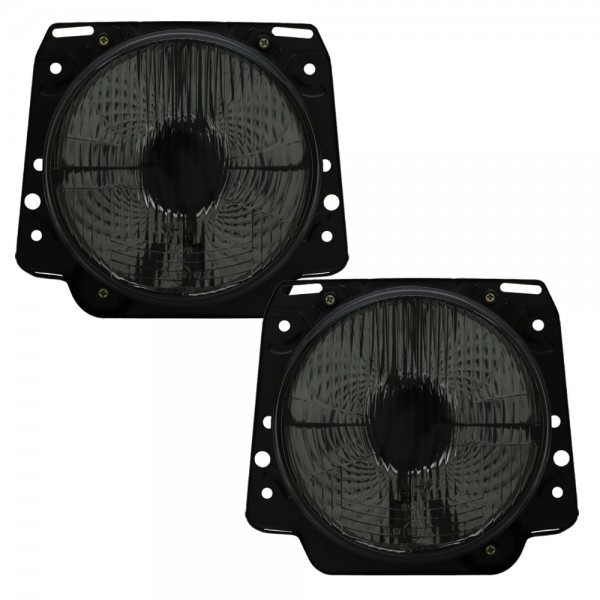 Scheinwerfer geriffelt für VW Golf 2 Bj. 83-92 Smoke mit Fadenkreuz