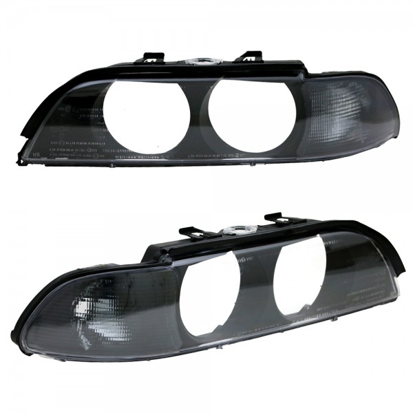 Scheinwerfer Streuscheiben Set für BMW 5er E39 Bj. 95-00 Schwarz