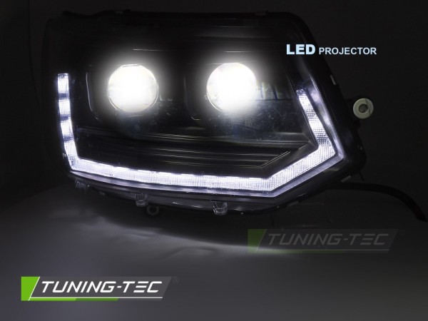 Voll LED Scheinwerfer Tagfahrlicht für VW T5 GP Facelift Bj. 10-15 Schwarz mit LED Blinker