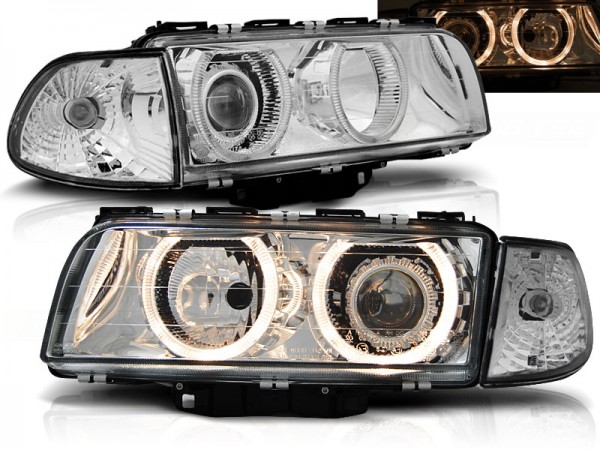 Scheinwerfer Angel Eyes für BMW 7er E38 Bj. 94-98 Chrom