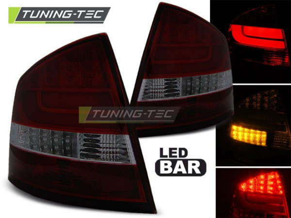 LED Lightbar Rückleuchten für Skoda Octavia 2 (1Z) Limo Bj. 04-13 Rot/Smoke