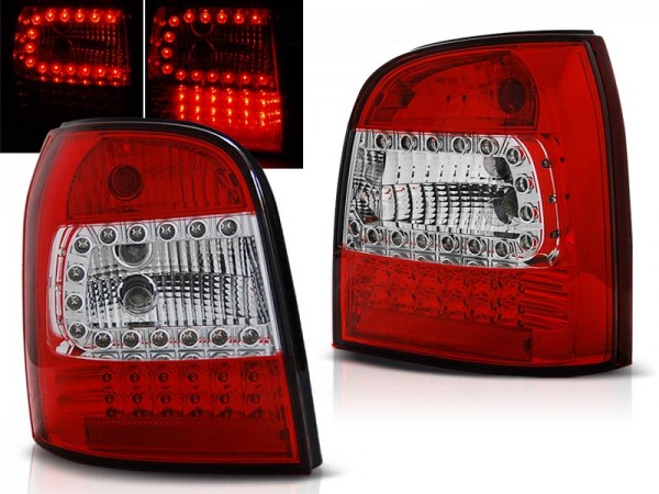 LED Rückleuchten für Audi A4 B5 Avant Bj. 94-01 Rot/Chrom