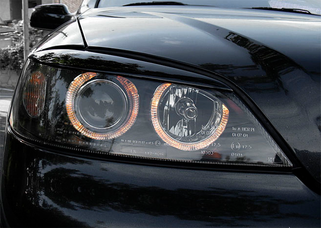 Depo Scheinwerfer Angel Eyes für Opel Astra G Bj. 98-05 Schwarz