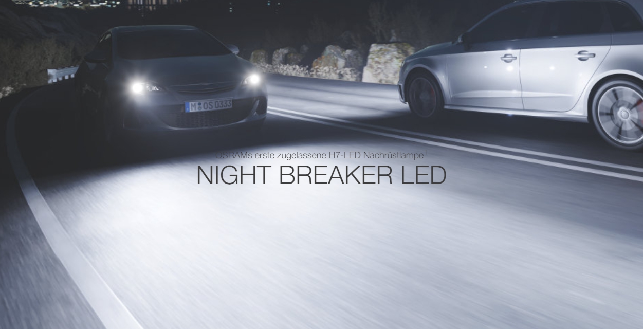 OSRAM NIGHT BREAKER H7 LED 220% Set für VW Polo AW ab Bj 2017