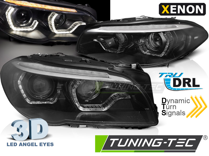 Xenon Scheinwerfer DRL LED Tagfahrlicht für BMW 5er F10 F11 LCI Facelift Bj. 13-16 Schwarz