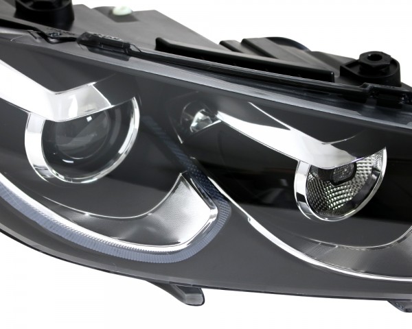 Voll LED Scheinwerfer Tagfahrlicht für VW Scirocco 3 Bj. 08-14 Schwarz Chrom