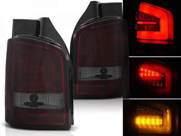 LED Lightbar Rückleuchten für VW T5 Bj. 03-09 Rot/Smoke (Heckklappe)