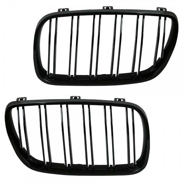 Nieren Kühlergrill Grill für BMW X3 E83 Bj. 2006-2010 Schwarz Klavierlack Doppelsteg