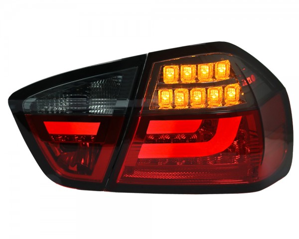 LED Lightbar Rückleuchten für BMW E90 Limo Bj. 05-08 Rot/Smoke