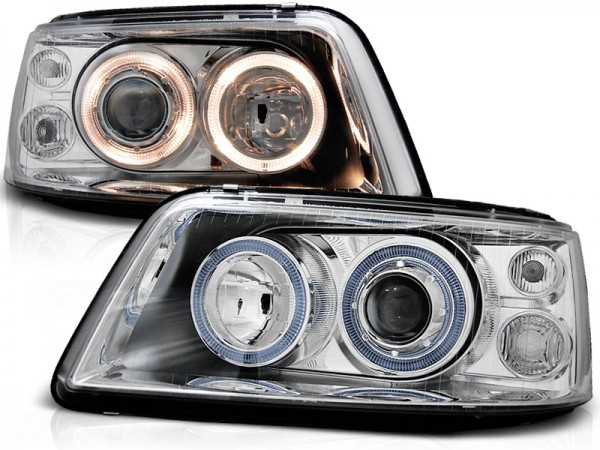 Scheinwerfer Angel Eyes für VW T5 Bj. 03-09 Chrom