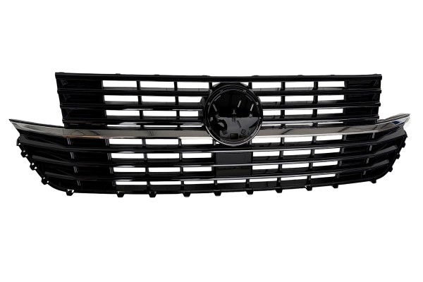 Frontgrill Kühlergrill mit Emblemhalter für VW T6.1 Bj. 19-24 Schwarz Glanz Chrom