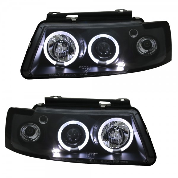 Scheinwerfer Angel Eyes für VW Passat 3B Bj. 96-00 Schwarz