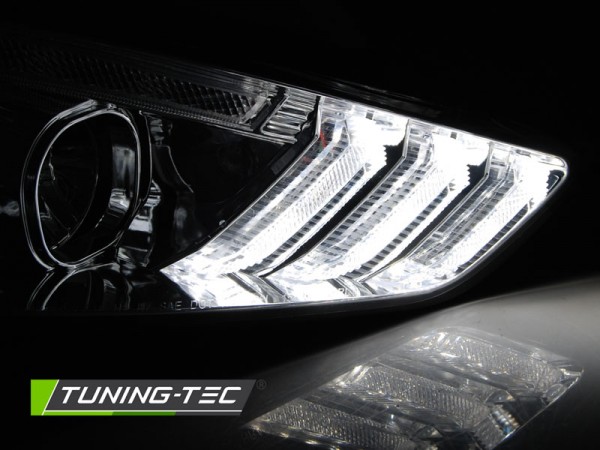 Scheinwerfer DRL LED Tagfahrlicht für Ford Focus 3 Bj. 15-18 Chrom mit dynamischem Blinker