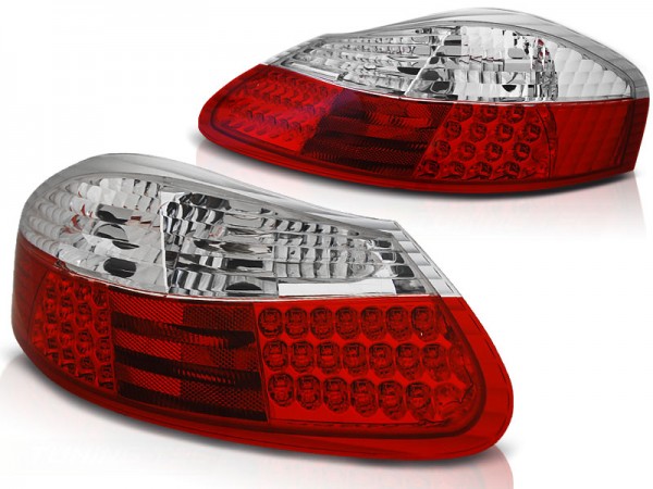 LED Rückleuchten für Porsche Boxster 986 Bj. 96-04 Rot/Chrom