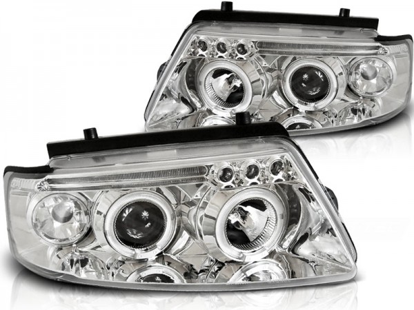 Scheinwerfer Angel Eyes für VW Passat 3B Bj. 96-00 Chrom