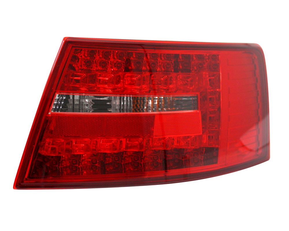 LED Rückleuchten für Audi A6 C6 4F Limo Bj. 04-08 Rot/Chrom 6-PIN