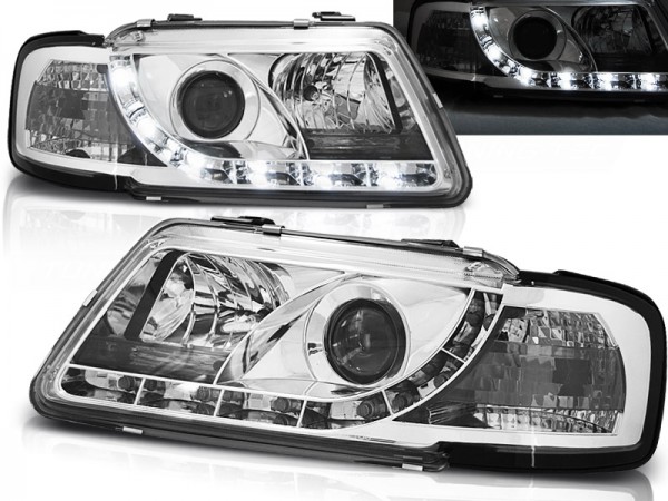 Scheinwerfer DRL LED Tagfahrlicht für Audi A3 8L Bj. 96-00 Chrom