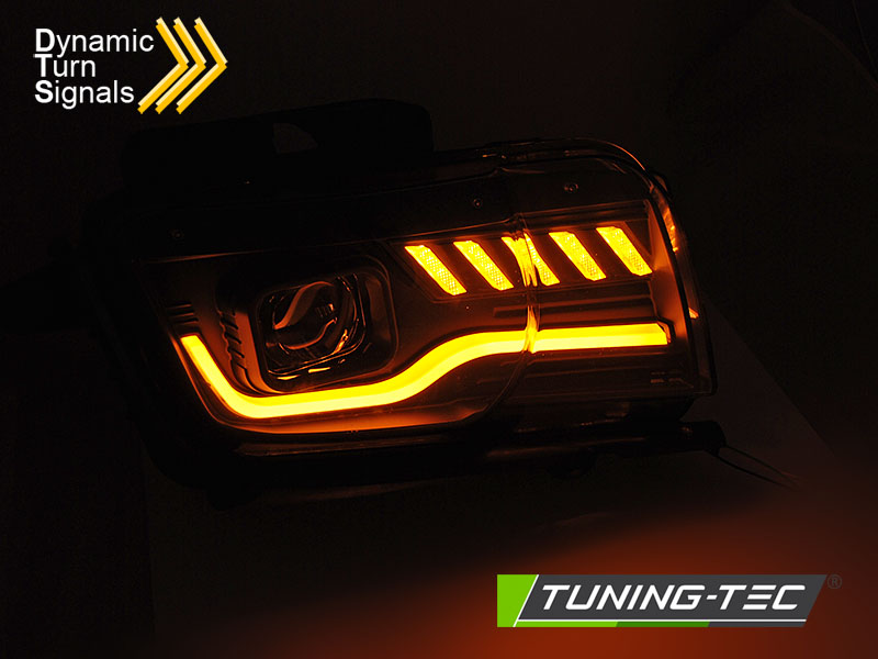 Scheinwerfer LED Tagfahrlicht Optik für Chevrolet Camaro Bj. 09-13 Schwarz dynamischer Blinker LTI