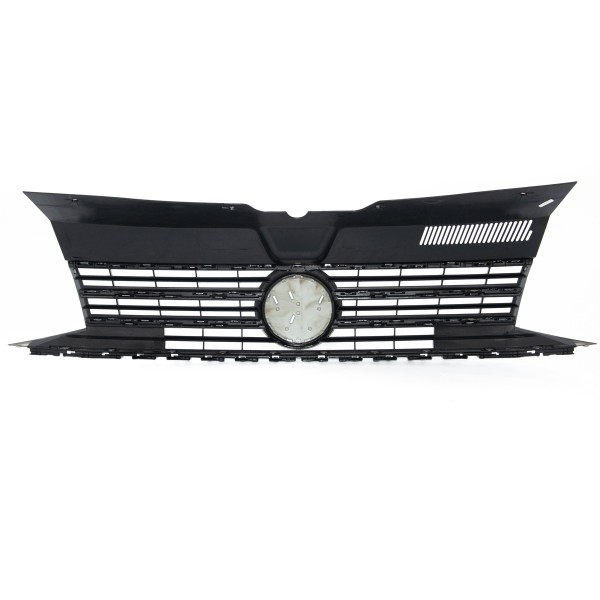Frontgrill Kühlergrill mit Emblemhalter für VW T6 2015-2019 Schwarz Glanz Chrom