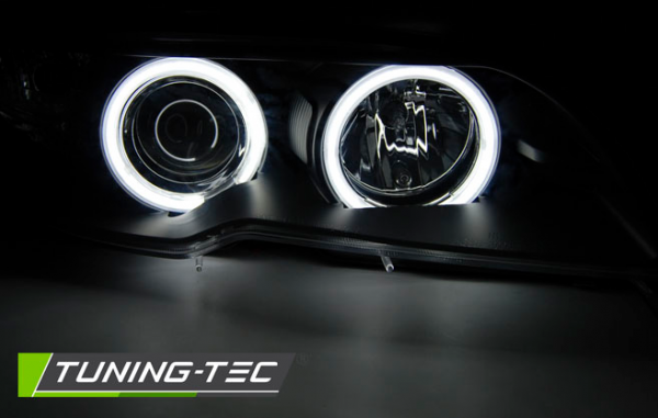 Scheinwerfer CCFL Angel Eyes für BMW 3er E46 Coupe Cabrio Bj. 03-06 Schwarz