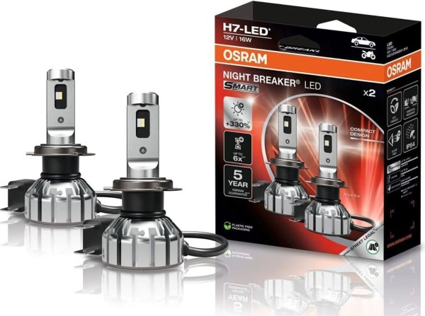 OSRAM NIGHT BREAKER H7 LED SMART 6000K für Peugeot 208 308 Boxer Partner Rifter