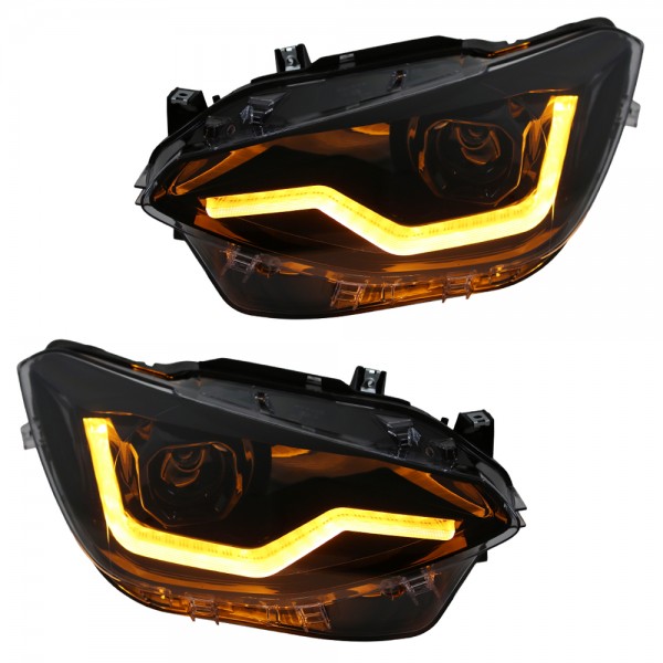 Voll LED Scheinwerfer Tagfahrlicht für BMW 1er F20 F21 Bj. 11-14 Schwarz