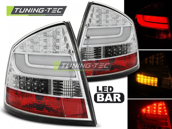 LED Lightbar Rückleuchten für Skoda Octavia 2 (1Z) Limo Bj. 04-13 Chrom