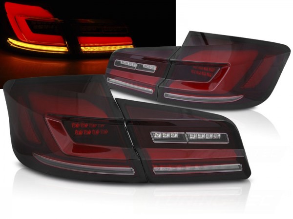 Voll LED Lightbar Rückleuchten für BMW F10 Limo Bj. 10-16 Rot/Smoke