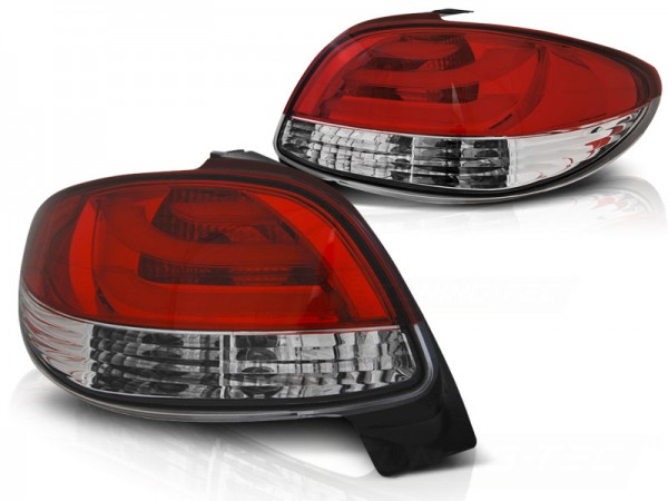 LED Rückleuchten für Peugeot 206 Bj. 98-06 Rot/Chrom
