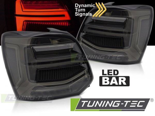 LED Lightbar Rückleuchten für VW Polo 6R 6C Bj. 09-17 Smoke