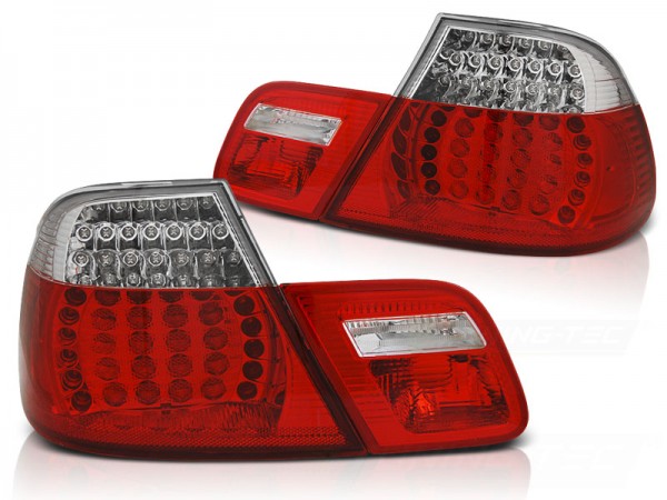 LED Rückleuchten für BMW E46 Coupe Bj. 99-03 Rot/Chrom dynamischer Blinker