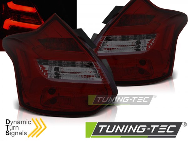 LED Lightbar Rückleuchten für Ford Focus MK3 Bj. 11-14 Rot/Smoke