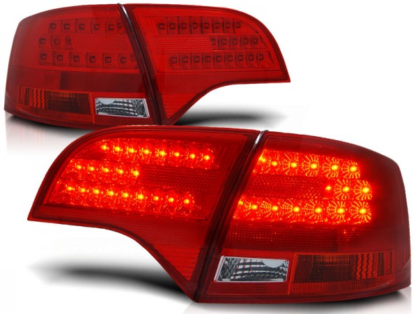 LED Rückleuchten für Audi A4 B7 (8E) Avant Bj. 04-08 Rot/Chrom