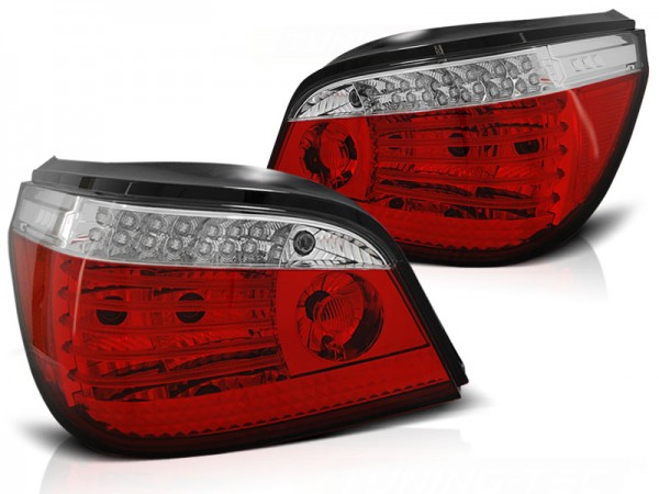 LED Rückleuchten für BMW E60 LCI Limo Bj. 07-10 Rot/Chrom dynamischer Blinker