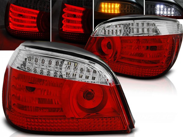 LED Rückleuchten für BMW E60 Limo Bj. 03-07 Rot/Chrom