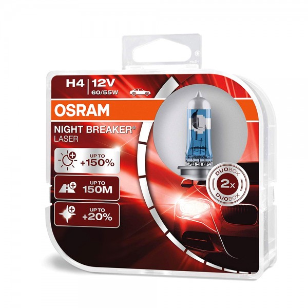 OSRAM Duo Box Night Breaker Laser +150% Next Generation H4 60/55W