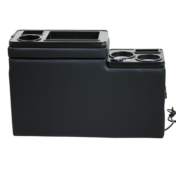 Black Edition USB Mittelkonsole Staufach für Mercedes Vito W639 mit LED Schwarz Glänzend