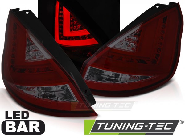 LED Lightbar Rückleuchten für Ford Fiesta MK7 Bj. 13-17 Rot/Smoke