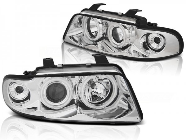 Scheinwerfer CCFL Angel Eyes für Audi A4 B5 Bj. 94-98 Chrom