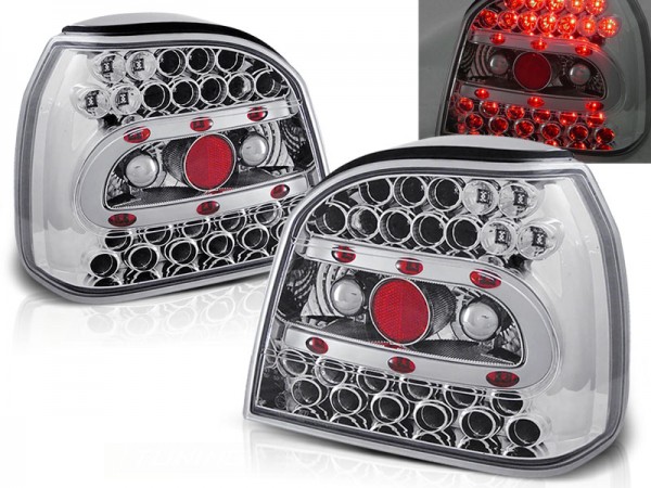 LED Rückleuchten für VW Golf 3 (III) Limo Bj. 91-98 Chrom