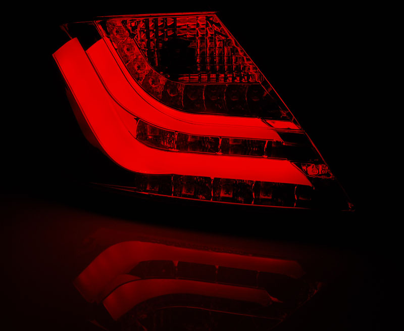 LED Lightbar Rückleuchten für Opel Astra H GTC (3-Türer) Bj. 04-09 Rot/Chrom