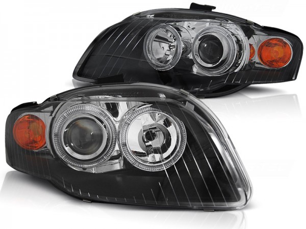 Scheinwerfer Angel Eyes für Audi A4 B7 Bj. 04-08 Schwarz