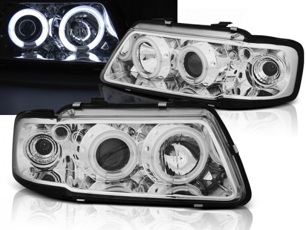 Scheinwerfer CCFL Angel Eyes für Audi A3 8L Bj. 96-00 Chrom