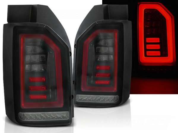 Voll LED Lightbar Rückleuchten für VW T6 Bj. 15-19 Smoke (Heckklappe / Halogen) r.L.