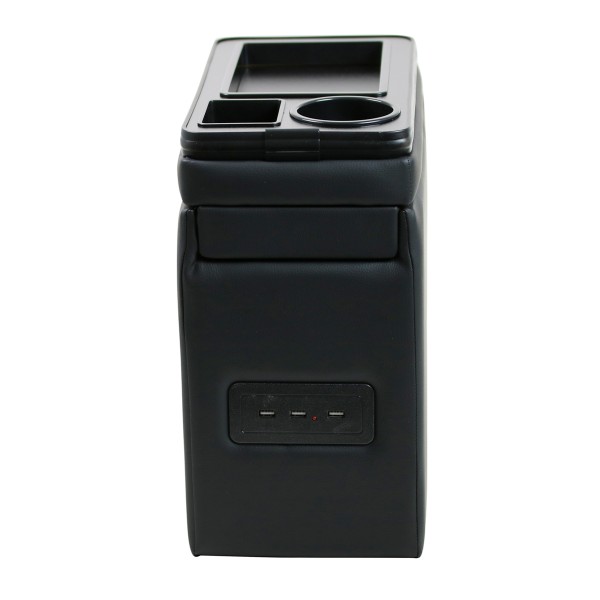 Black Edition USB Mittelkonsole Staufach für Mercedes Vito W639 mit LED Schwarz Glänzend