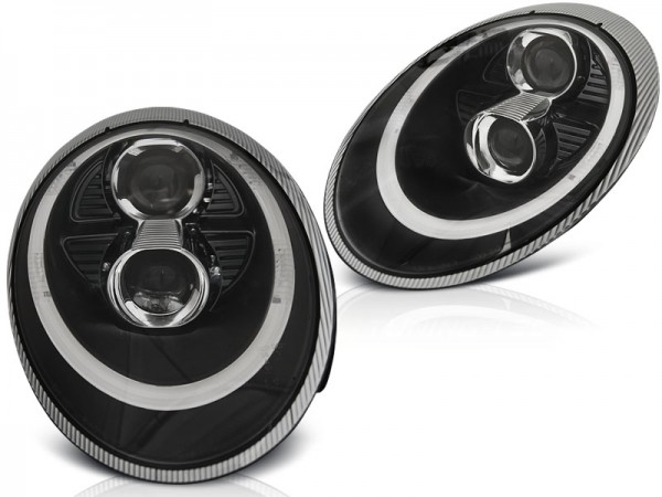 Xenon Scheinwerfer LED Tagfahrlicht Optik für Porsche 911 997 Bj. 04-08 Schwarz