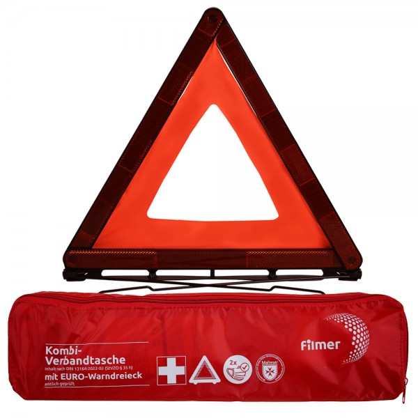 PKW KFZ Duo Kombitasche Rot Verbandskasten Verbandstasche Warndreieck Auto