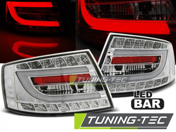LED Lightbar Rückleuchten für Audi A6 C6 4F Limo Bj. 04-08 Chrom 6-PIN