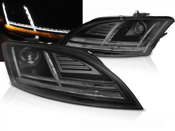 Xenon Scheinwerfer DRL LED Tagfahrlicht für Audi TT 8J Bj. 10-14 Schwarz mit Kurvenlicht